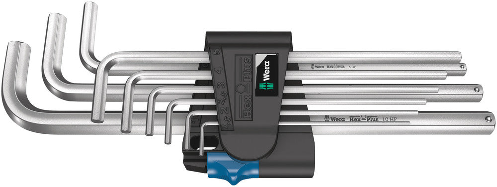 Wera Tools - 950/9 L Hex-Plus HF 1 L-key set, metric, chrome-plated, with holding function