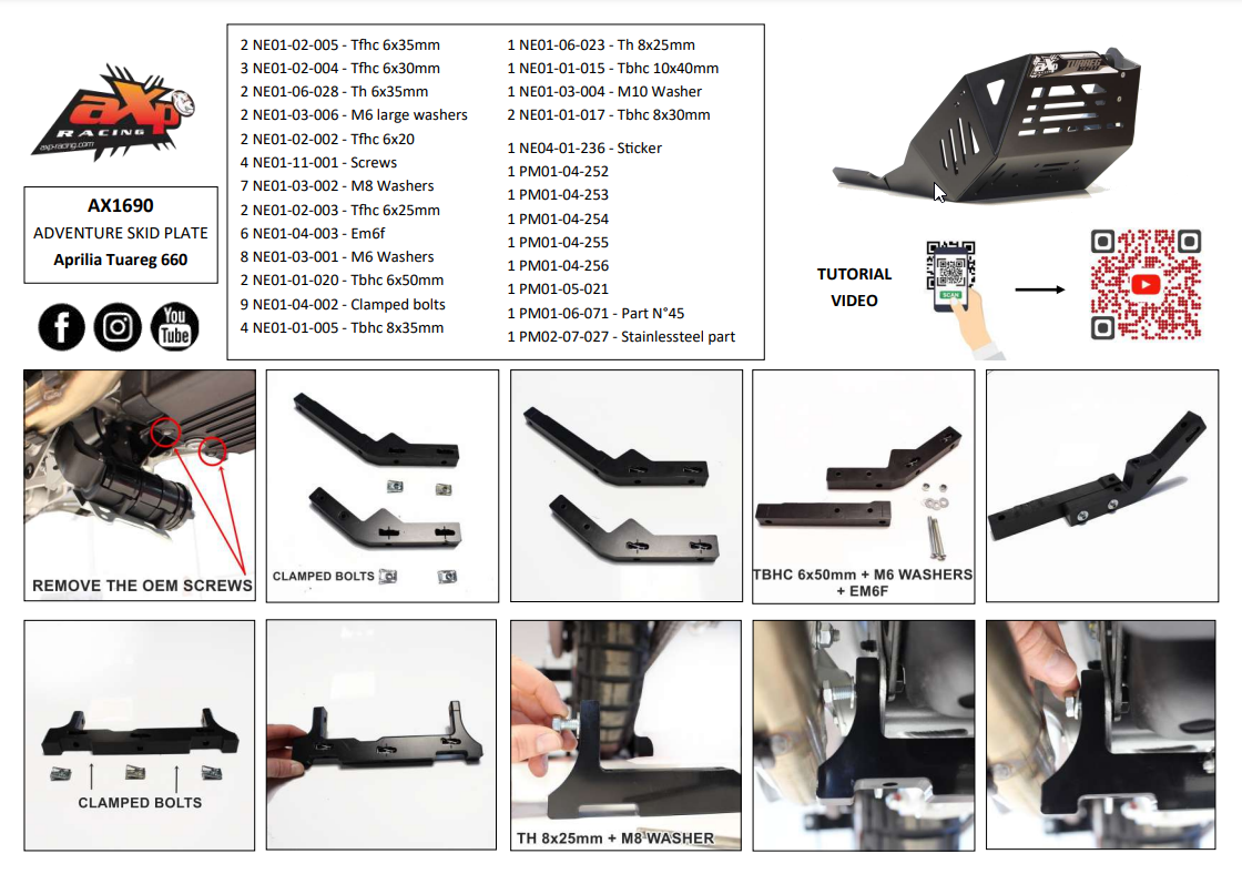 AXP - Skid Plate for Aprilia Tuareg 660 (AX1690)