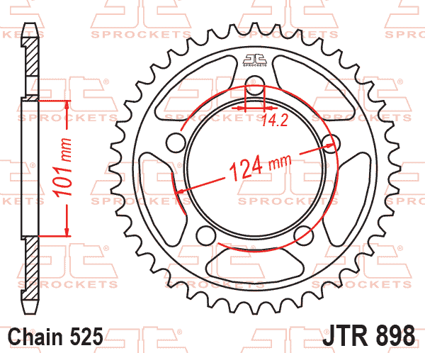 JT Sprockets - Steel Rear Sprocket 41T #898 - JTR898.41