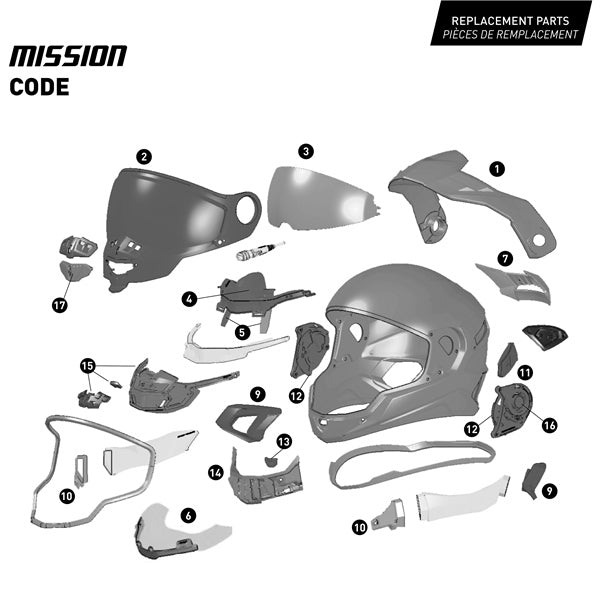 CKX-HELM MISSION EDL CODE CARB YE MAT XS 516441