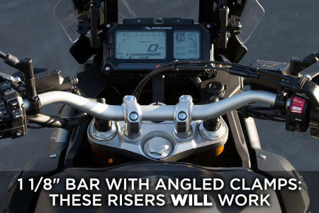 ROX - 2" Pivoting Bar Risers for 1 1/8" Handlebar (with Extended Stem) (Angled clamps)