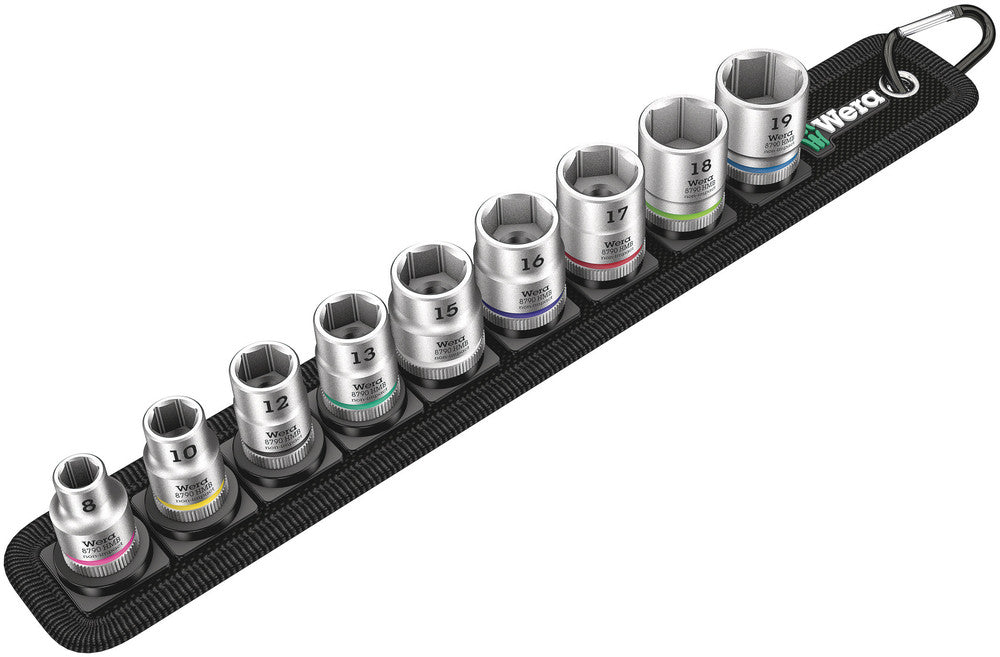 Wera Tools - Belt B 4 Zyklop socket set, 3/8" drive