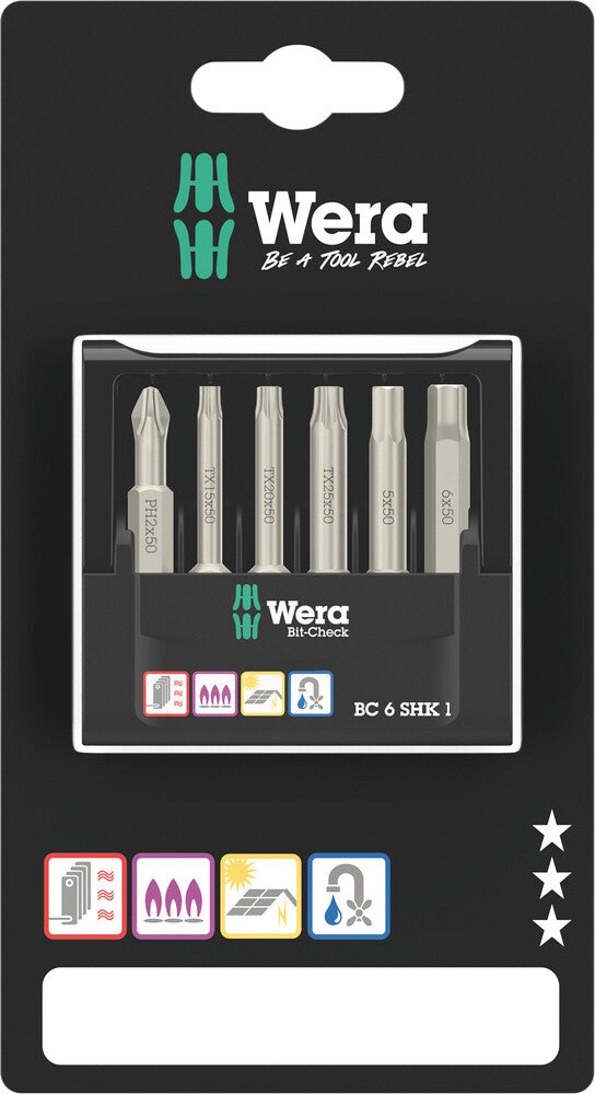 Wera Tools - Bit-Check 6 SHK 1 SB