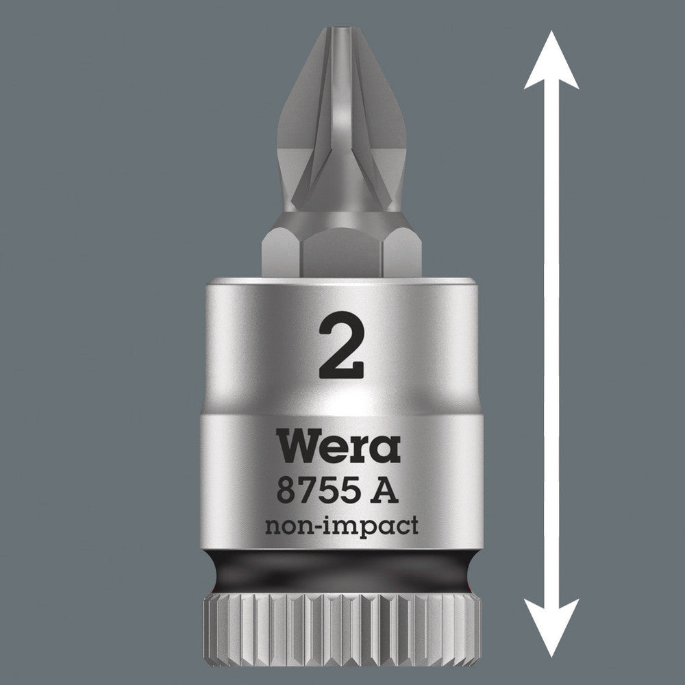 Wera Tools - 8755 A Pozidriv Zyklop bit socket, 1/4" drive