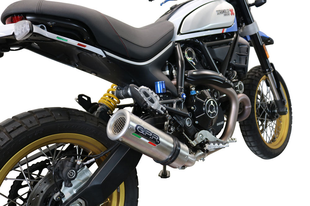 GPR-Exhaust---M3-Titanium-Natural-Slip-on-for-Scrambler-800-Nightshift-Urban-Motard-from-2021-to-2022-dB-Killer-Link-Pipe-Catalyst