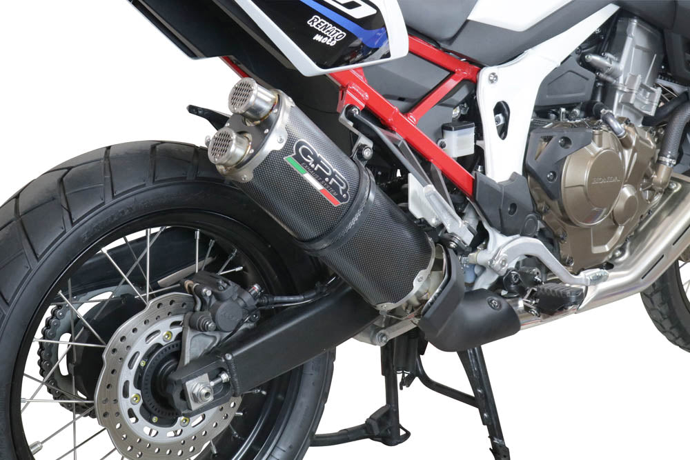 GPR-Exhaust---Dual-Poppy-Slip-on-for-CRF-1100-L-Africa-TWIN-Adventure-Sport-from-2020-to-2025-dB-Killer-Link-Pipe