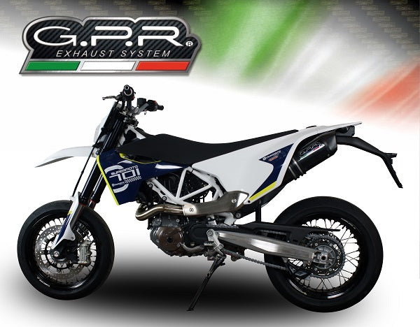 GPR-Exhaust---Furore-Evo4-Nero-Slip-on-for-Supermoto-701-from-2021-to-2024-dB-Killer-Link-Pipe-Catalyst