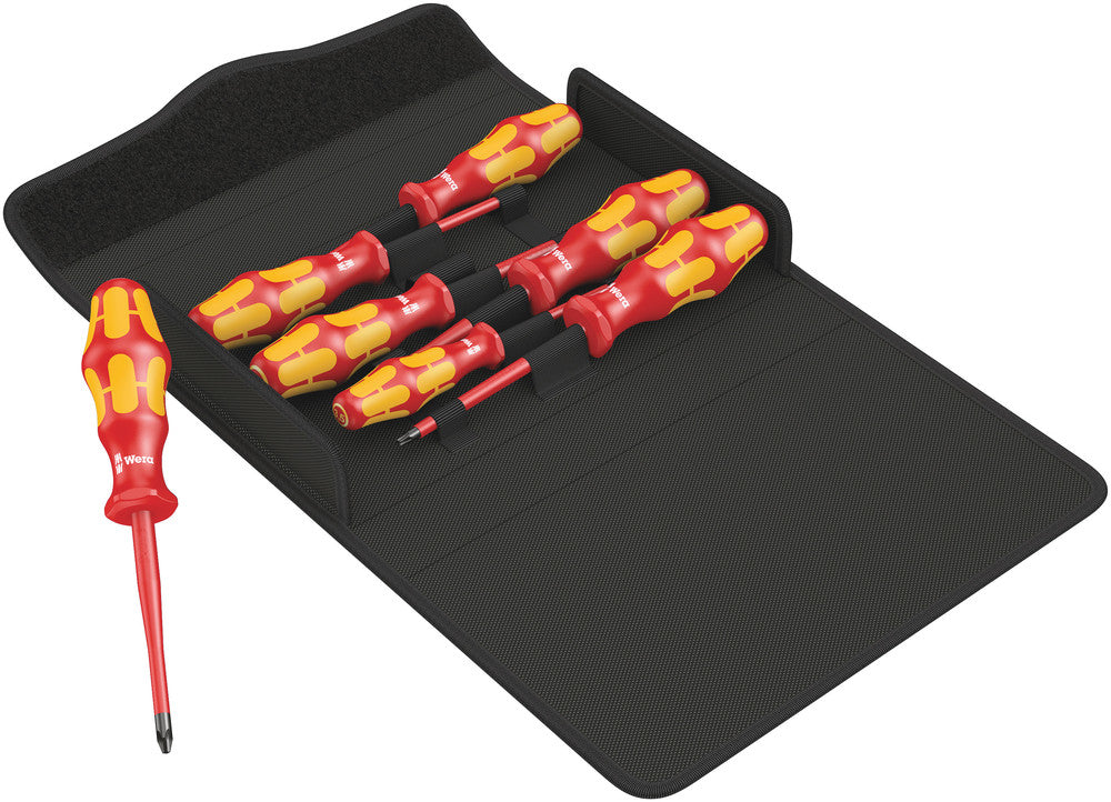 Wera Tools - Kraftform 100 iS/7 set 1 Screwdriver set Kraftform Plus series 100. Partly with reduced blade diameter