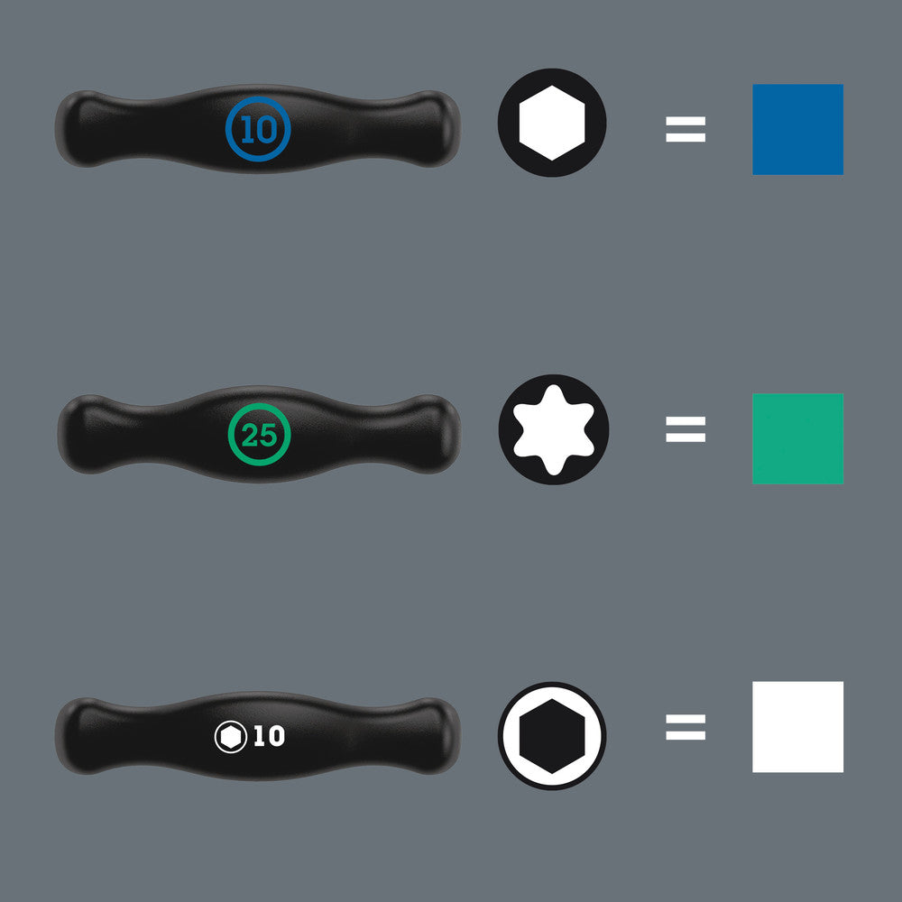 Wera Tools - 467/7 TORX® HF Set 2 Screwdriver set T-handle TORX® screwdrivers with holding function