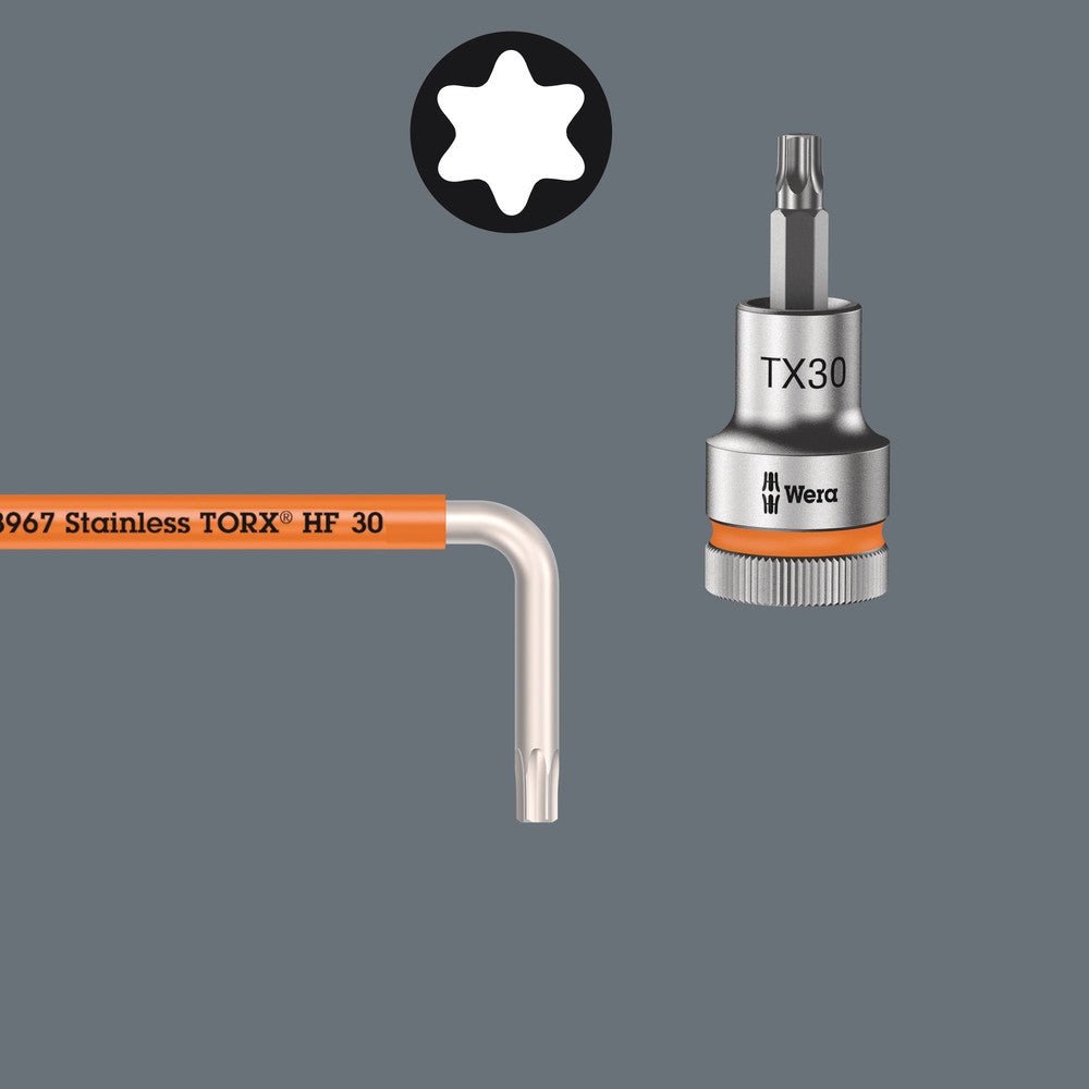 Wera Tools - 3967/9 TX SXL Multicolour HF Stainless 1 L-key set with holding function, stainless