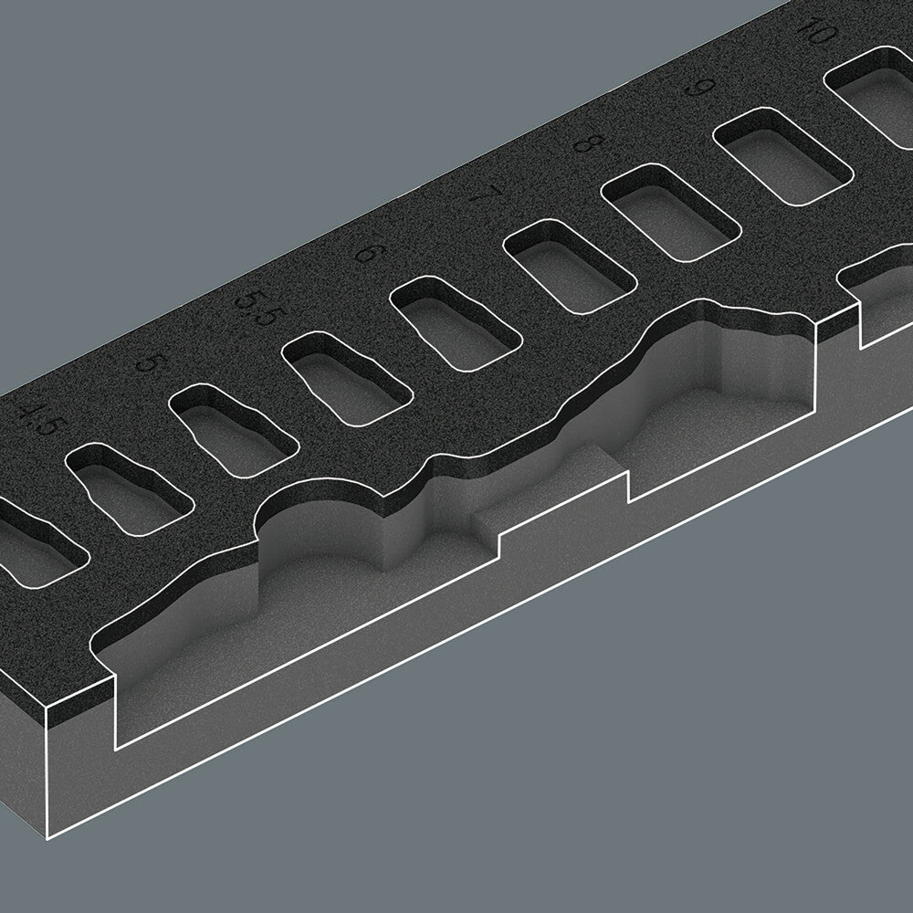 Wera Tools - 9820 Foam insert 8000 A Zyklop 1/4" ratchet set 1, empty