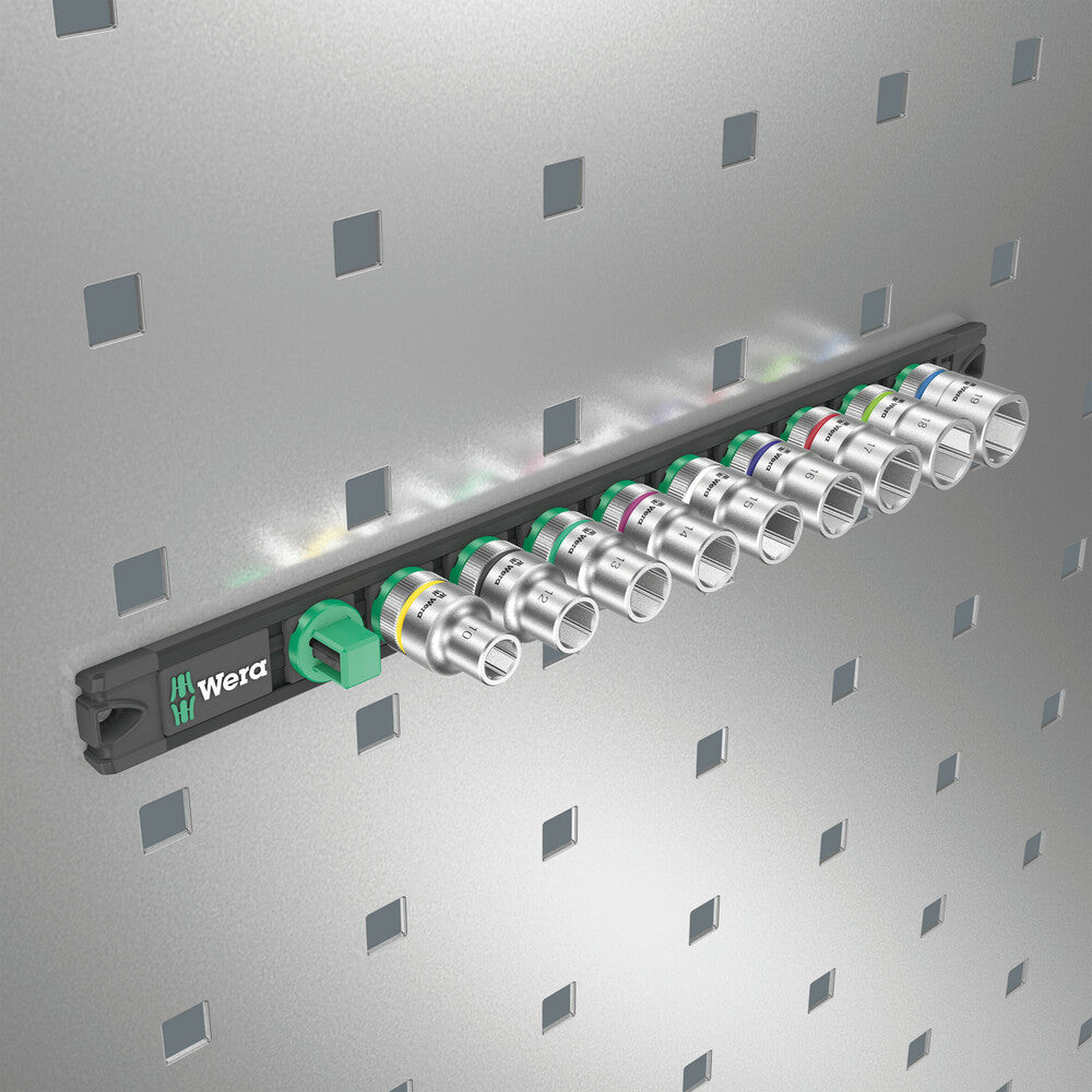 Wera Tools - Magnetic socket rail C 4 Zyklop socket set, 1/2" drive
