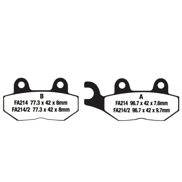 EBC - V-Pad Brake Pad - Front (FA214/2V)