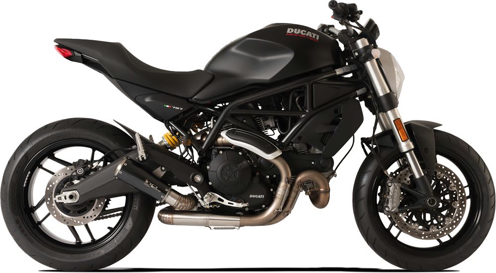 HPCorse - GP-07 Muffler for Ducati Monster 797 Muffler for Ducati Monster 797 (Curved Link Arm)