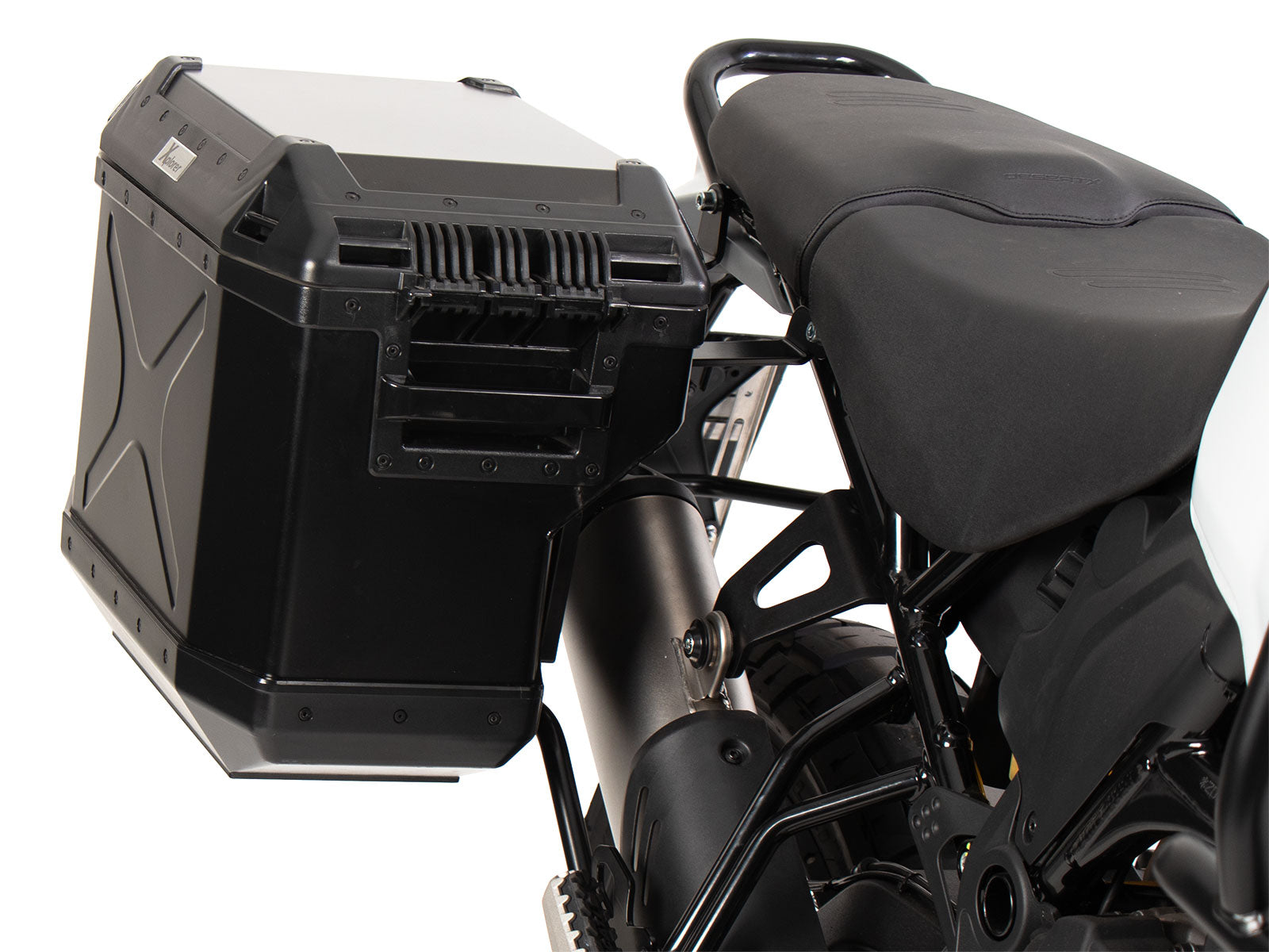 Hepco & Becker - Side Carrier Cutout Black, Includes Black Sideboxes for Ducati Desert X (2022-)