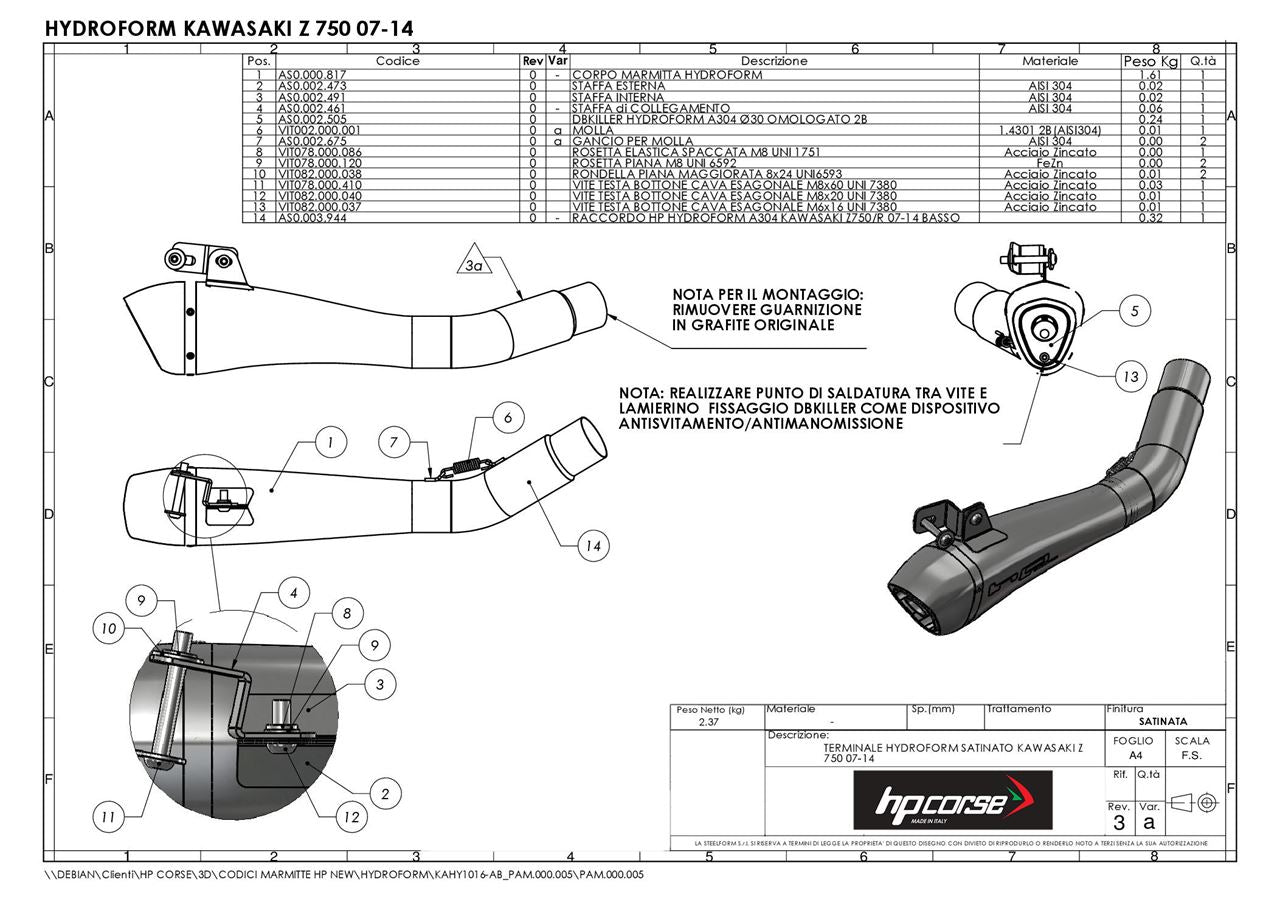 HPCorse - Hydroform Exhaust for Kawasaki Z 750 '07-'14