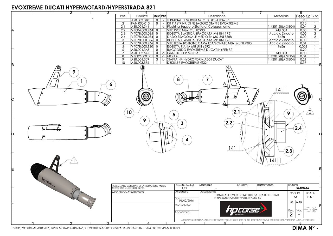 HPCorse - EvoXtreme 310mm for Ducati Hypermotard 821 2013-2016