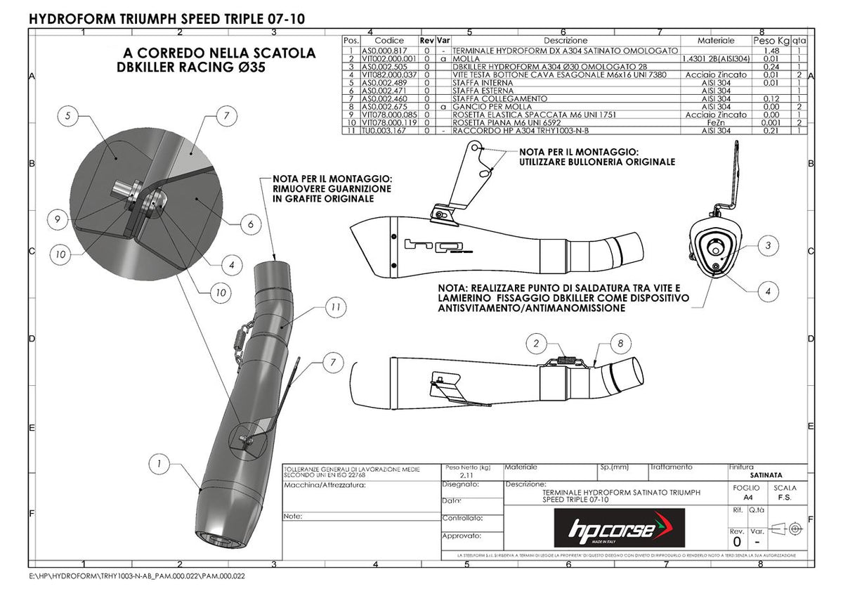 HPCorse - Hydroform Exhaust for Triumph Speed Triple '07-'10