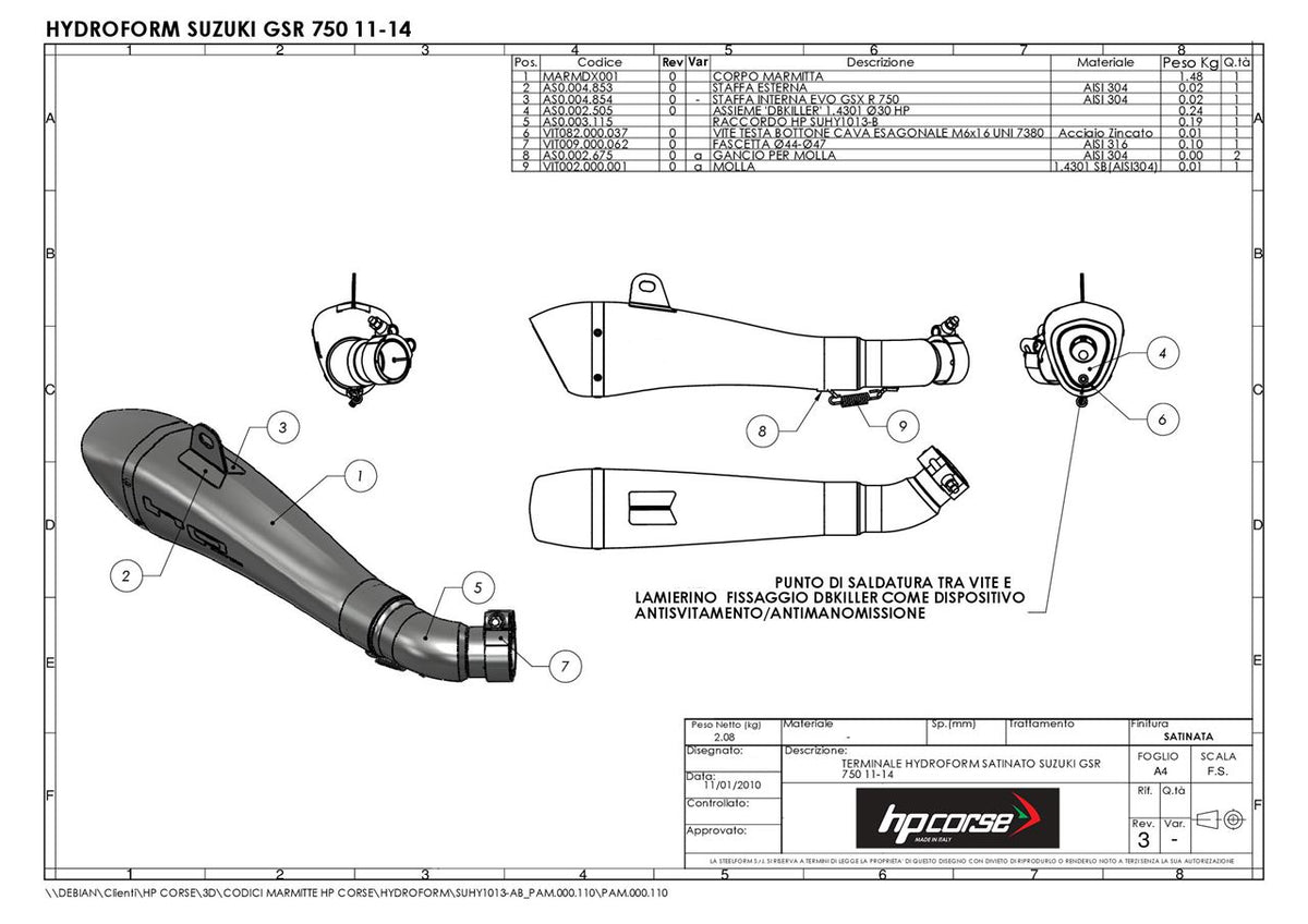 HPCorse - Hydroform Exhaust for Suzuki GSR 750 '11-'16