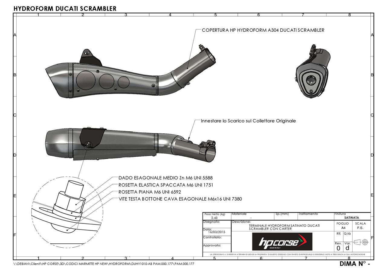 HPCorse - Hydroform Classic for Ducati Scrambler 800 2021-2022 (No Desert Sled)