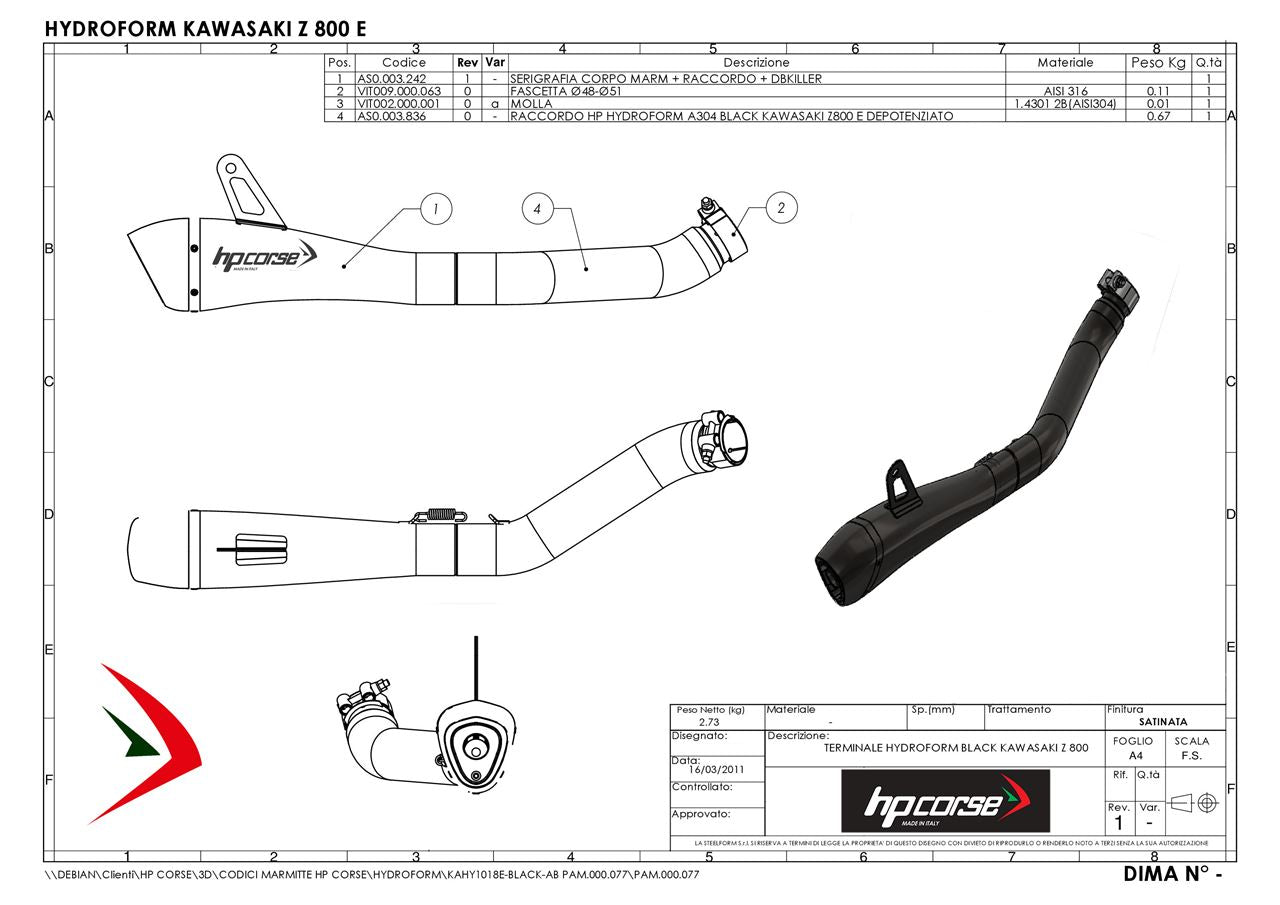 HPCorse - Hydroform Exhaust for Kawasaki Z 800 '13-'16