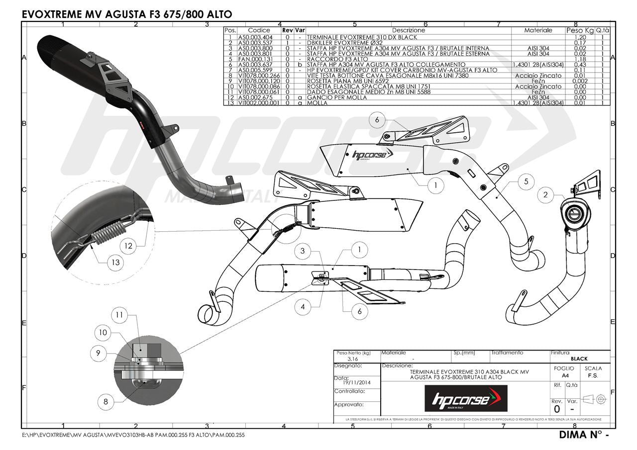 HPCorse - EvoXtreme 310mm Exhaust for MV Agusta F3 675/800 <2021