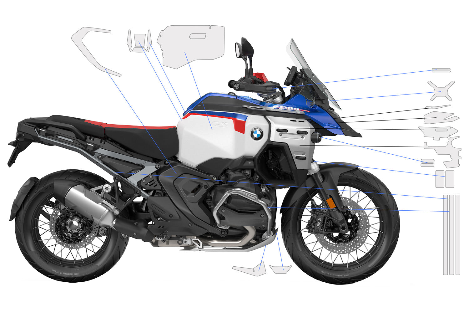 PremiumShield - Complete Paint Protection Set for R 1300 GS Adventure Trophy + Triple
