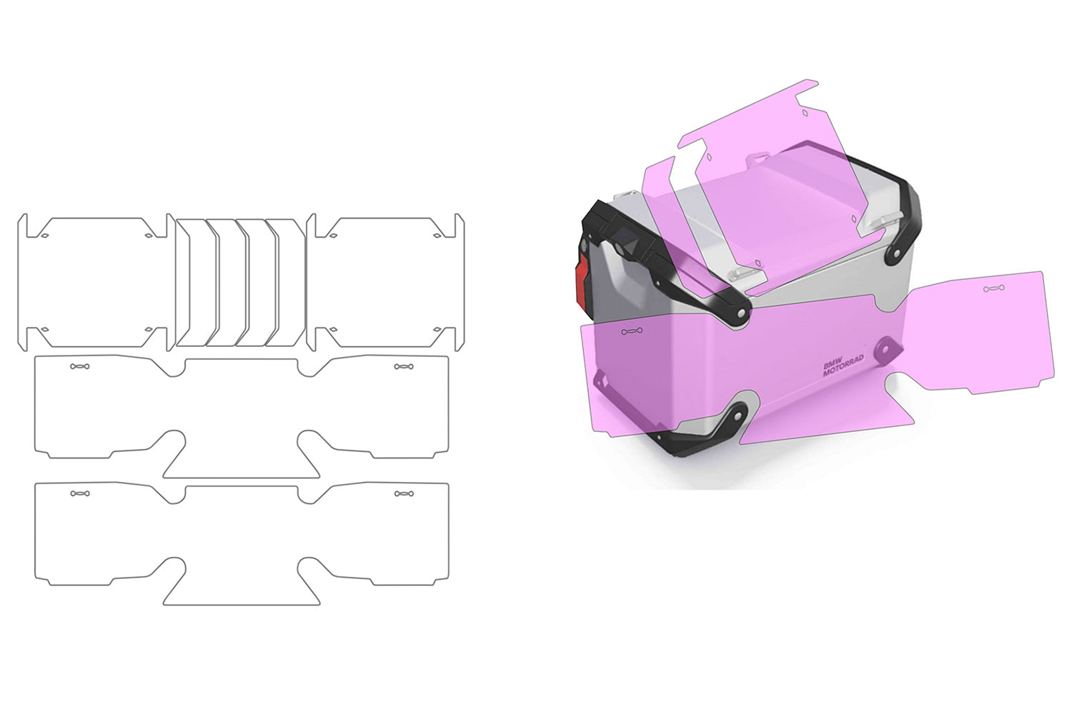 Protection Film Set for Aluminium Cases PremiumShield R 1300 GS + Adv.-13701-300