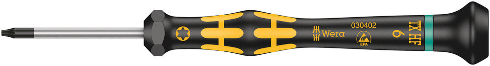 Wera Tools - 1567 TORX® HF ESD Kraftform Micro screwdriver with holding function for TORX® screws