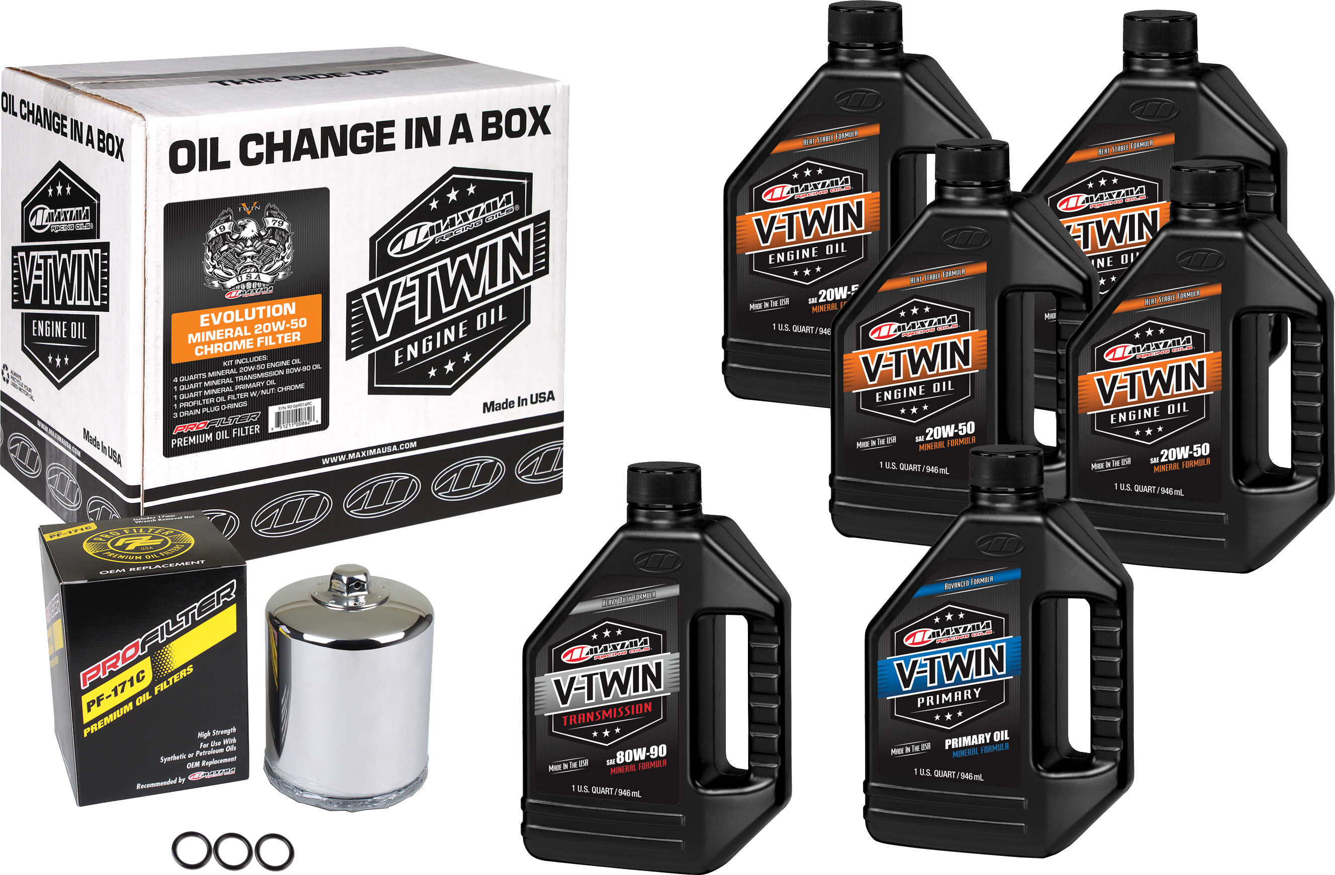 Maxima - V-Twin Oil Min Chrome Filter Evo (Kit)