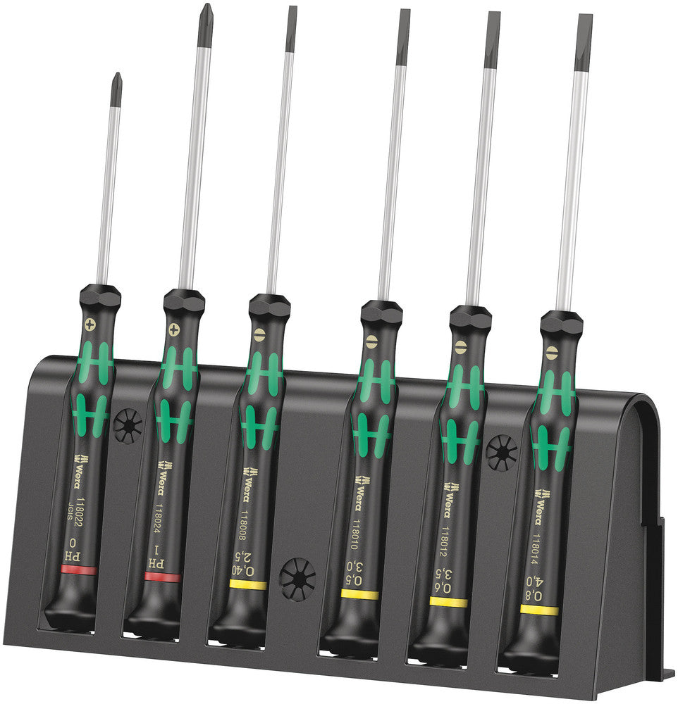 Wera Tools - 2035/6 B Screwdriver set and rack for electronic applications