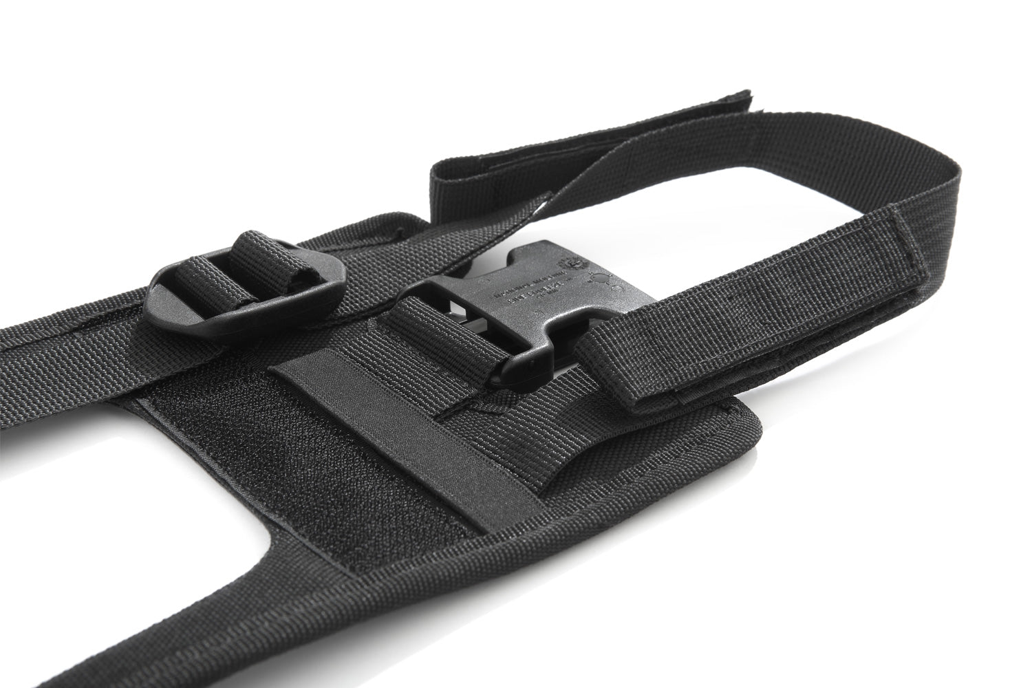 The mounting system is attached to the vehicle with minimal hand pressure and the tank bag can be quickly fastened to it. 