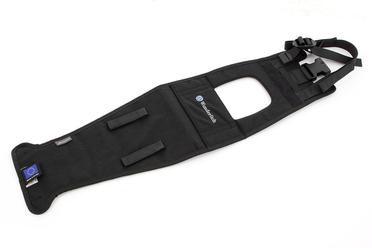 The mounting system is attached to the vehicle with minimal hand pressure and the tank bag can be quickly fastened to it.