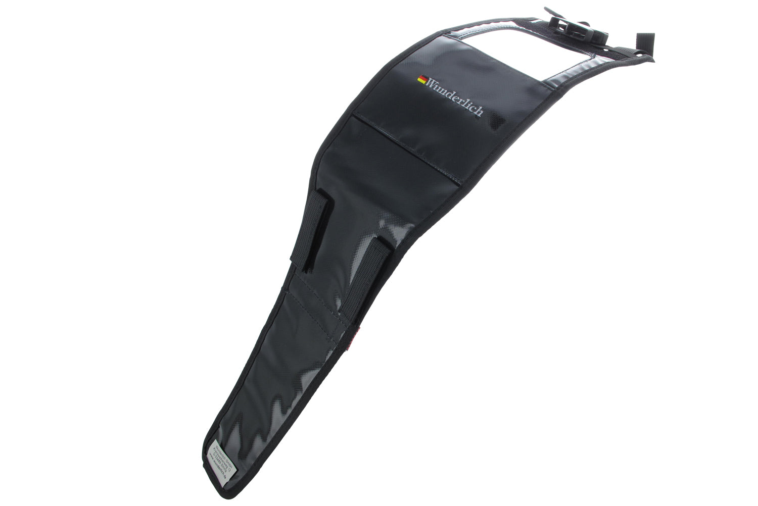 The mounting system is attached to the vehicle with minimal hand pressure and the tank bag can be quickly fastened to it. 