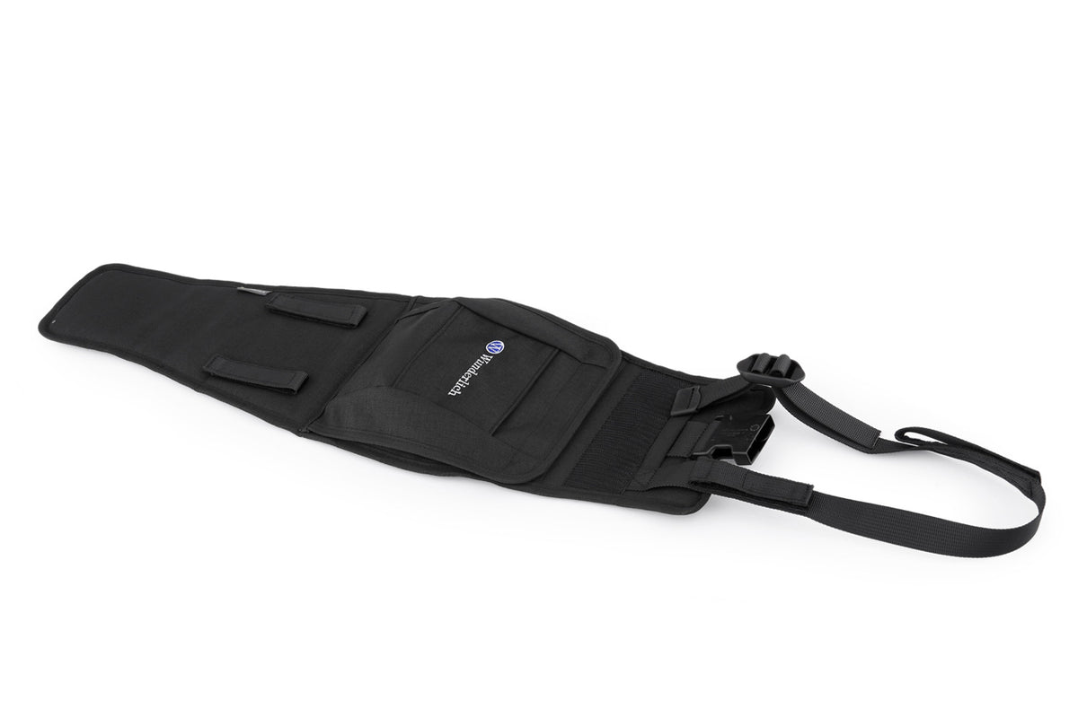 The mounting system is attached to the vehicle with minimal hand pressure and the tank bag can be quickly fastened to it.