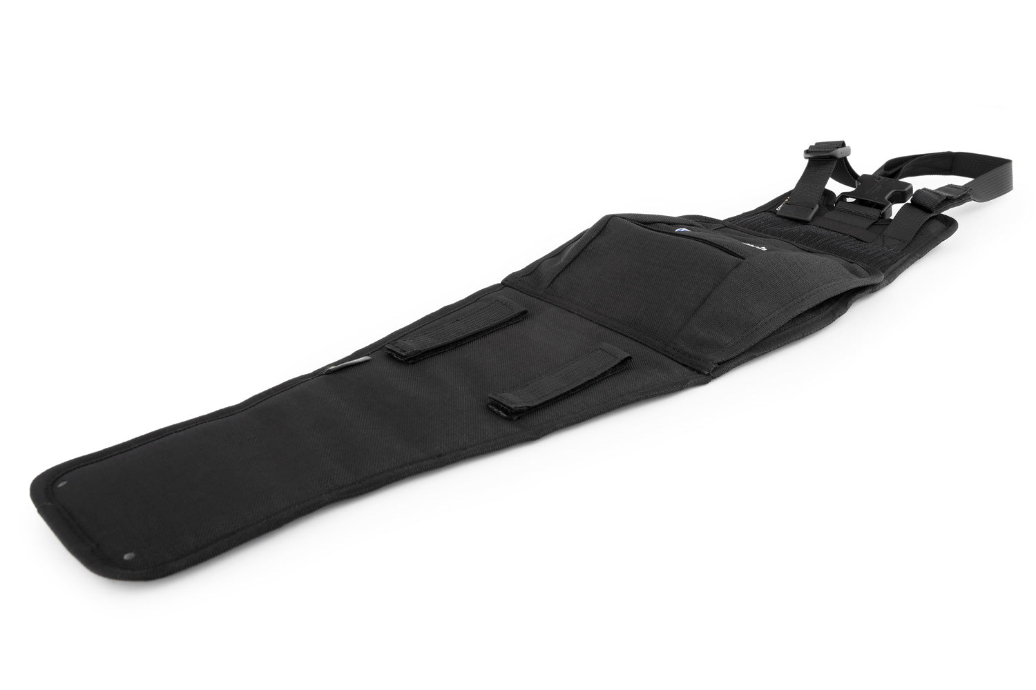 The mounting system is attached to the vehicle with minimal hand pressure and the tank bag can be quickly fastened to it. 