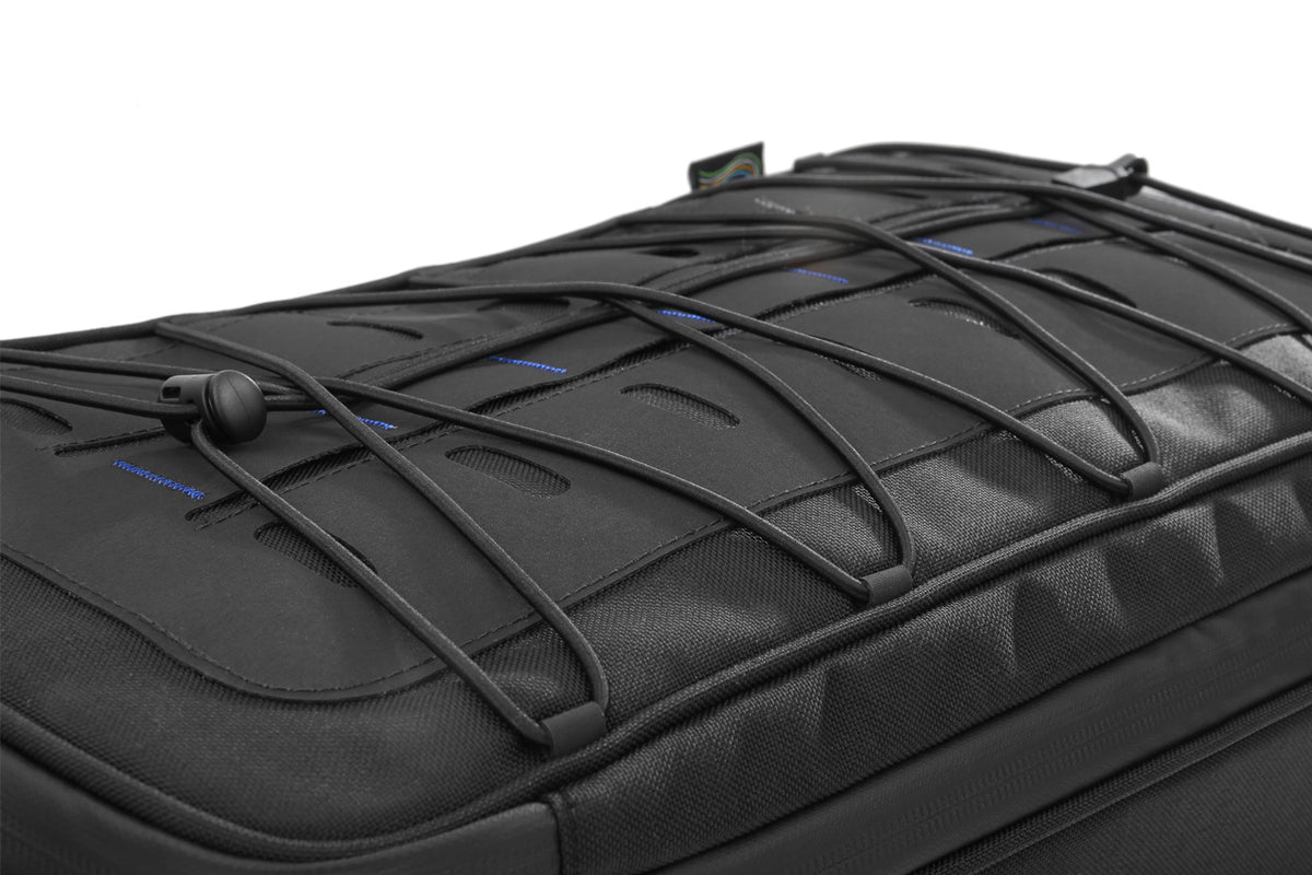 Our fitted BagPacker II case top bags attach to the side cases.