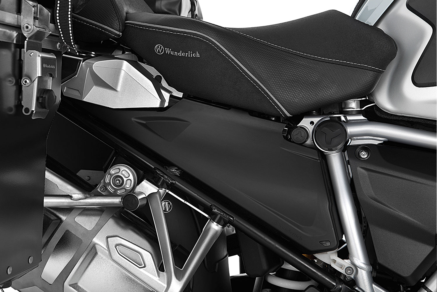 The two halves of the cover perfectly enclose the two side openings on the rear of the frame
