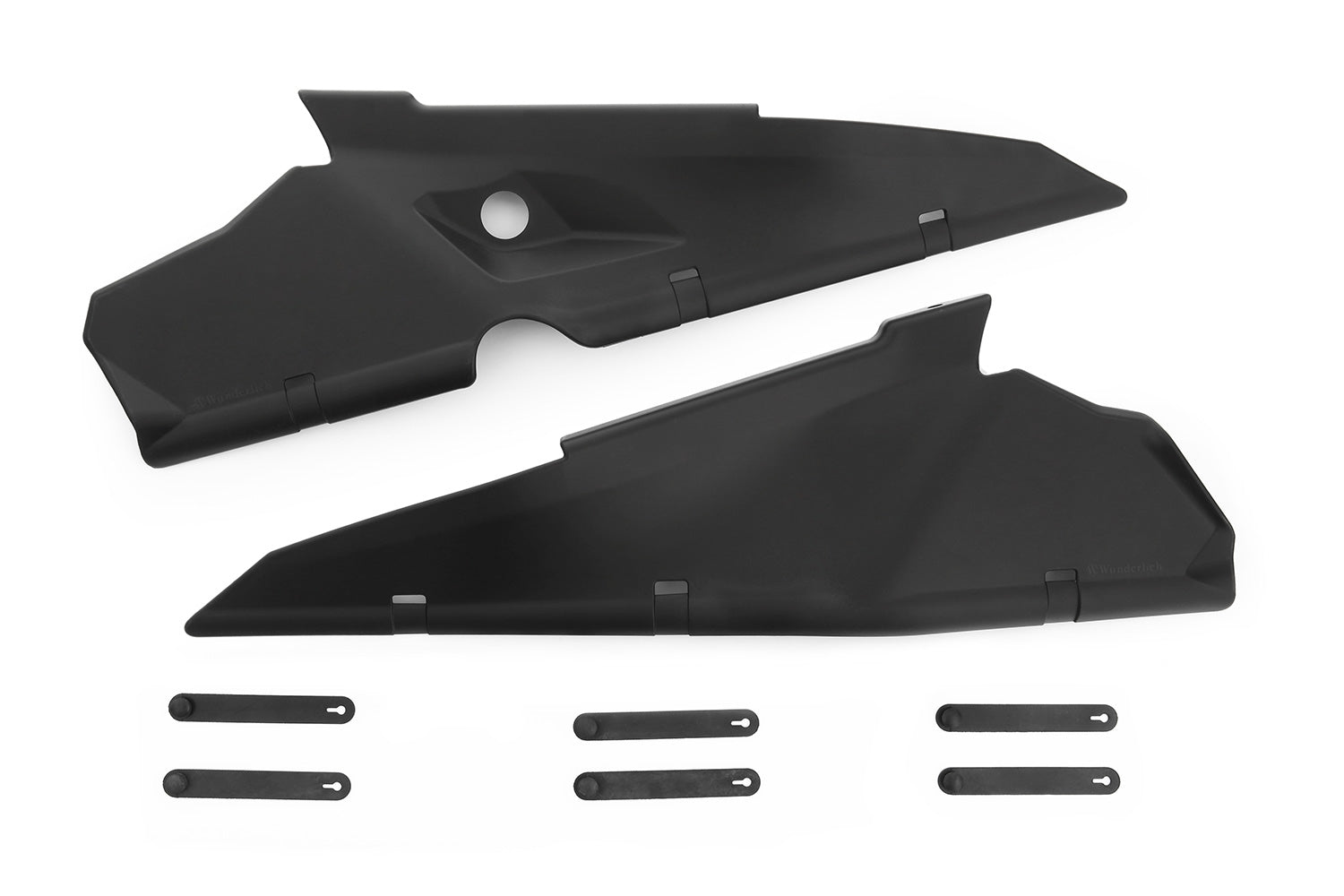The two halves of the cover perfectly enclose the two side openings on the rear of the frame