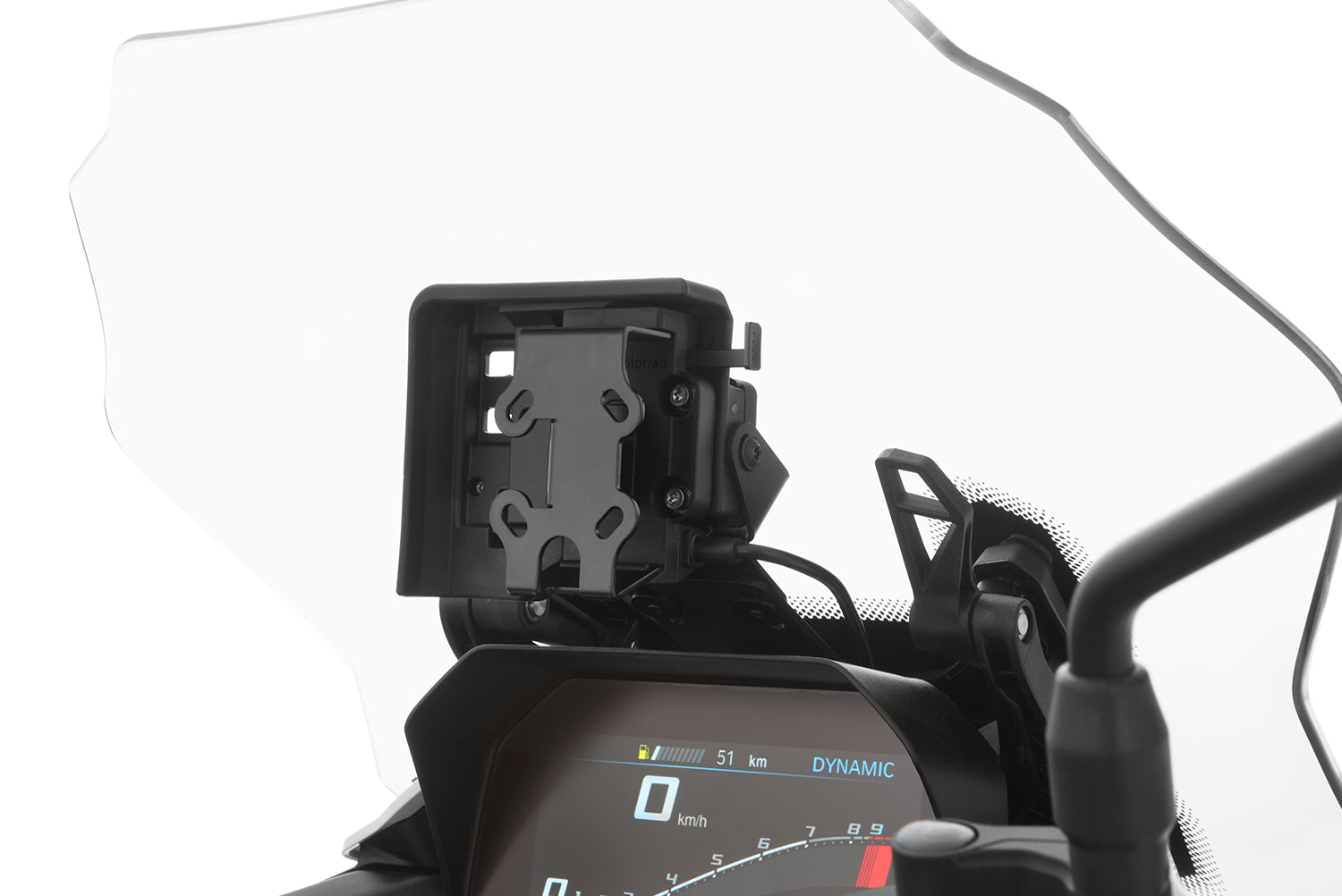 An alternative solution for the original navigation bracket, for mounting an external instrument, cell phone, etc..