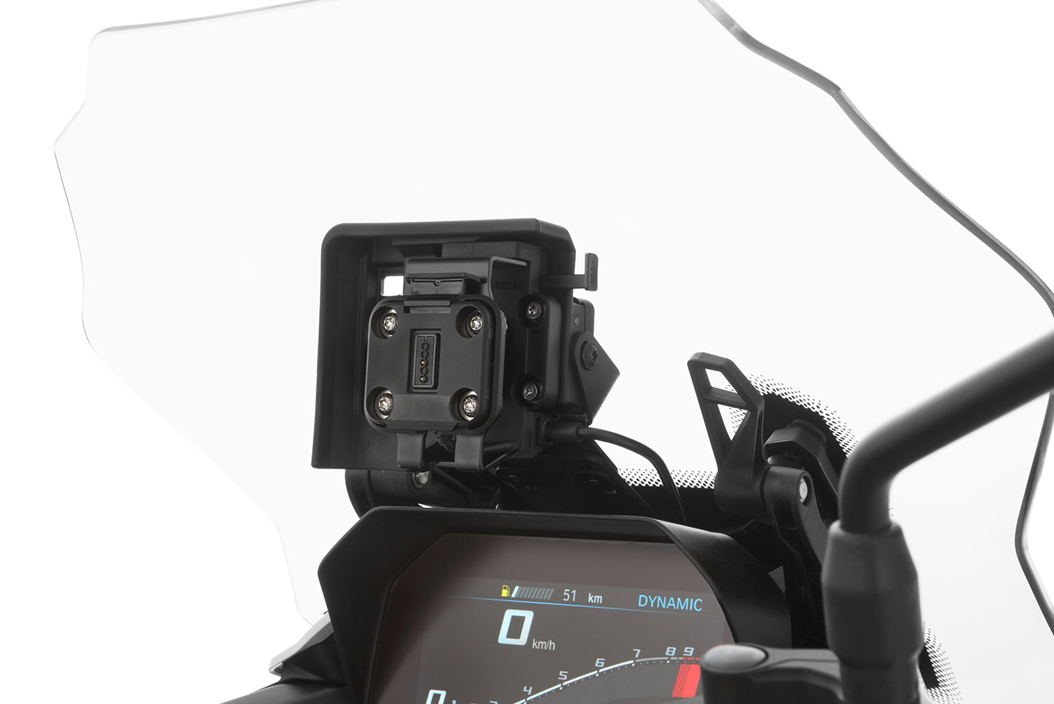An alternative solution for the original navigation bracket, for mounting an external instrument, cell phone, etc..