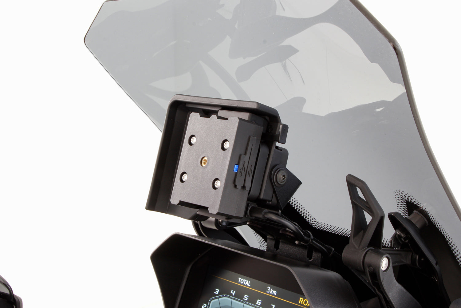 Our thoroughly practical USB charging box fits all BMWs with the factory-side BMW navigation preparation (Navigator V, VI)