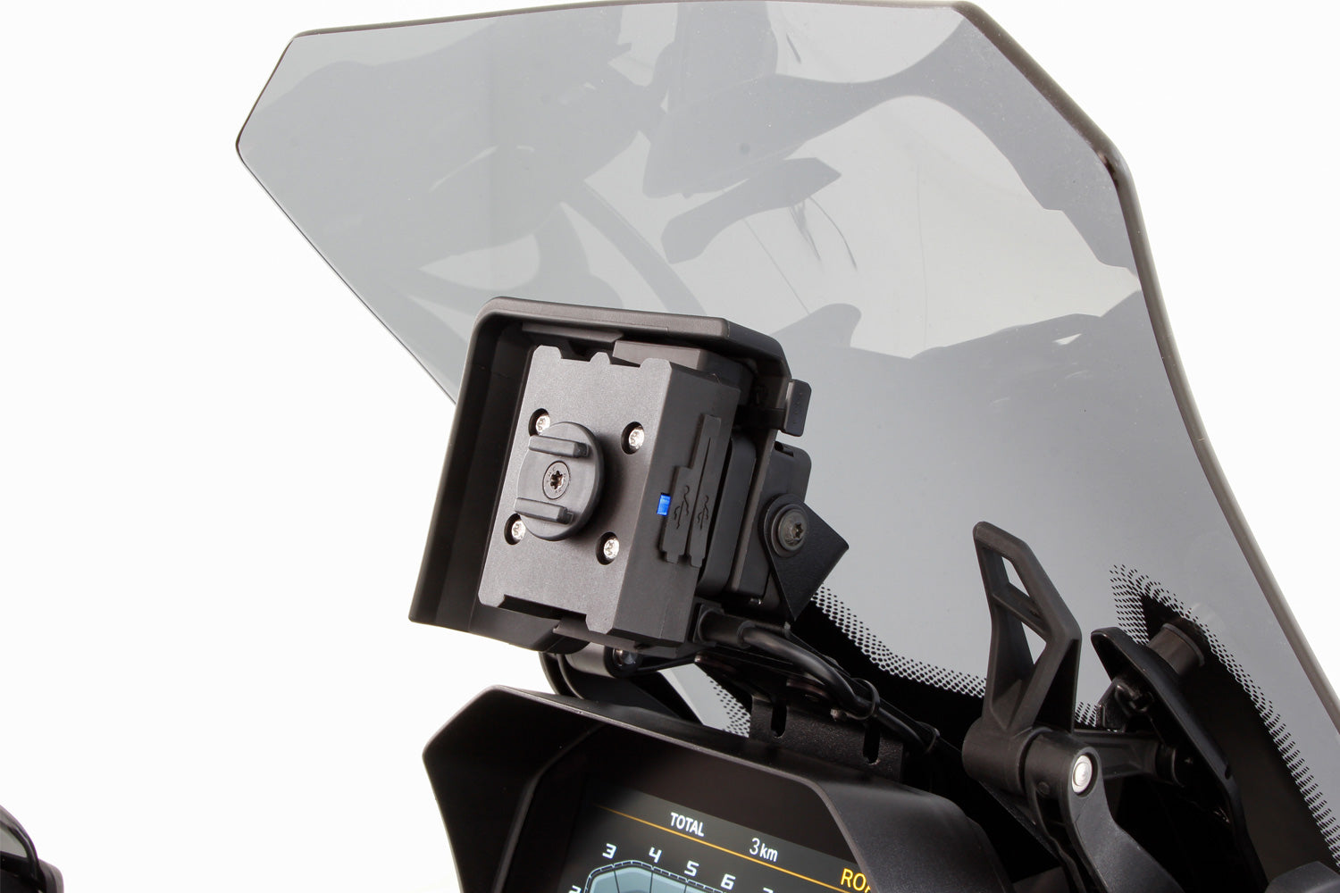 Our thoroughly practical USB charging box  fits all BMWs with the factory-side BMW navigation preparation (Navigator V,  VI).
