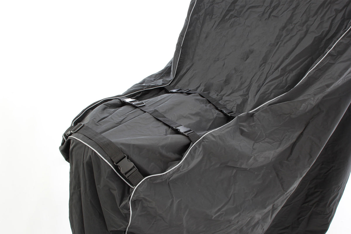 This exclusive outdoor tarpaulin is customised to fit your model.