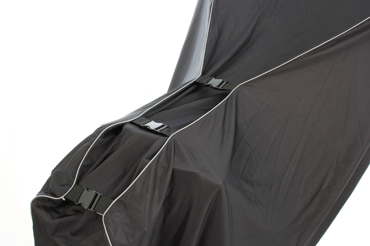 This exclusive tarpaulin is customised to fit your model.