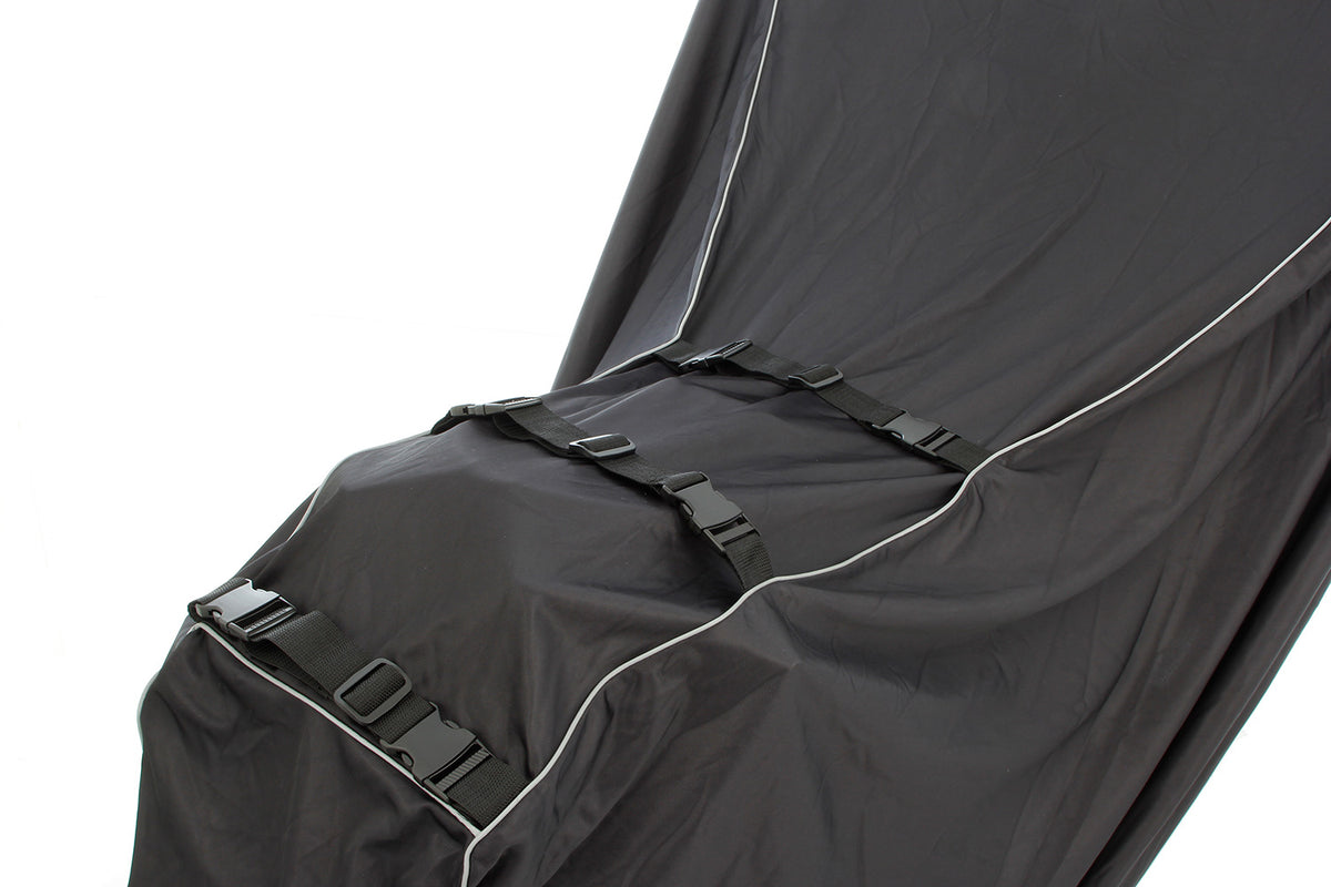 This exclusive tarpaulin is customised to fit your model.