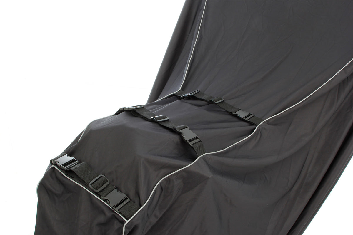 This exclusive tarpaulin is customised to fit your model.