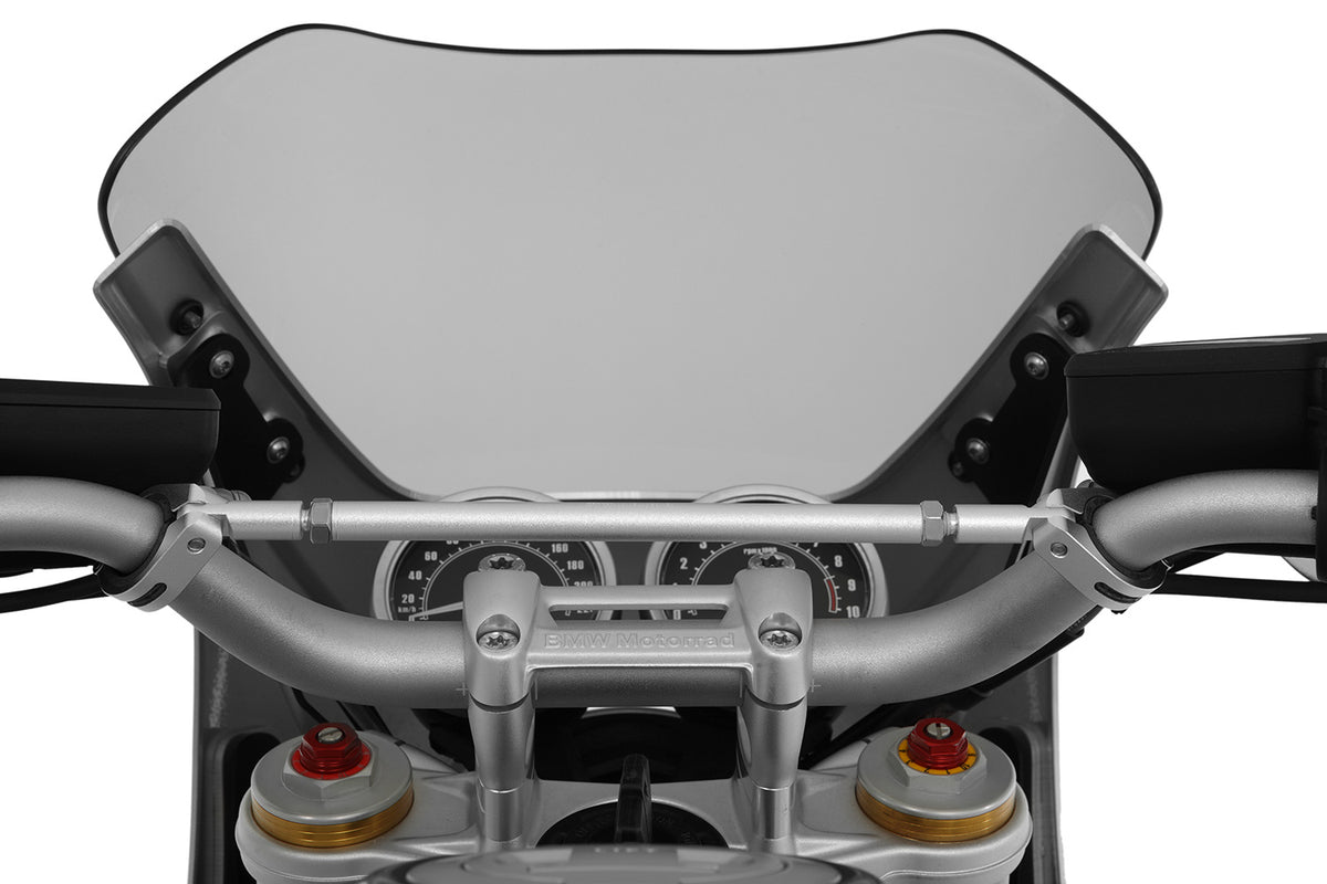 Silver-colored handlebar center strut for the BMW R 12 (+R nineT) made of aluminum