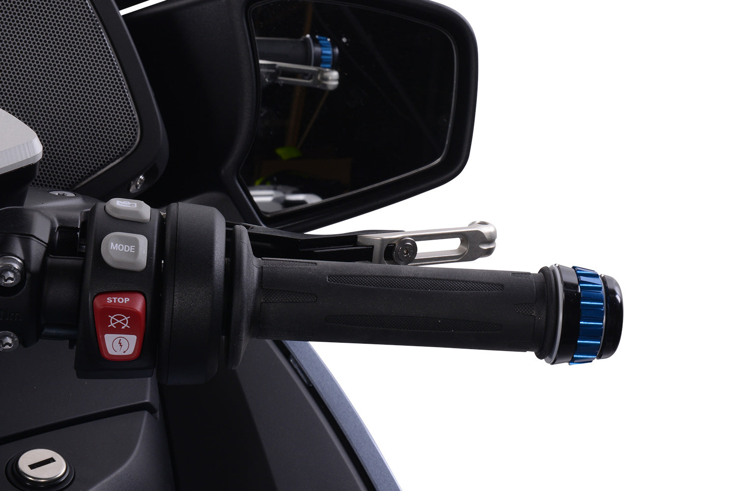 The black Wunderlich Cruise Control for BMW motorcycles is the inexpensive and practical alternative to electronic speed regulation.