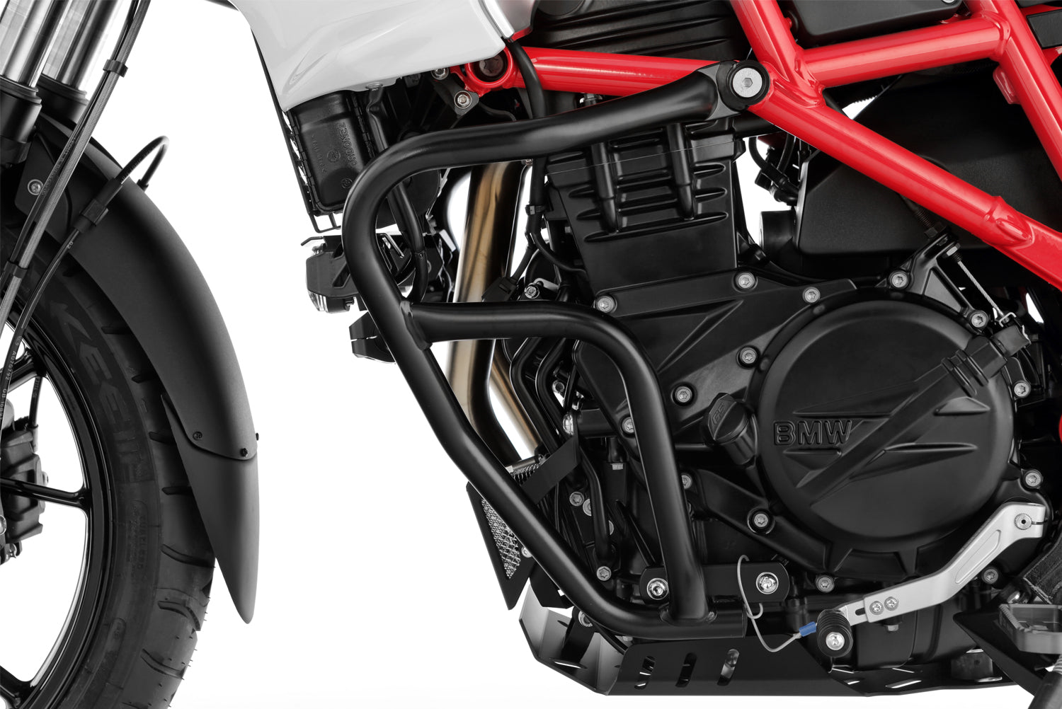 The black Wunderlich crash bar Basic for F 650 | 800 GS offers permanent all-round protection for touring and road use,